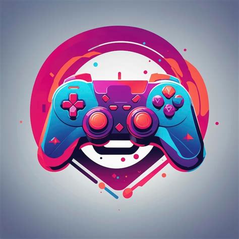 Controlador De Jogos Joystick Flat Vector Clipart Logo Design