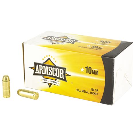 ARMSCOR AMMUNITION 10MM 180 GRAIN FMJ 100 ROUND BOX - Gun Gear