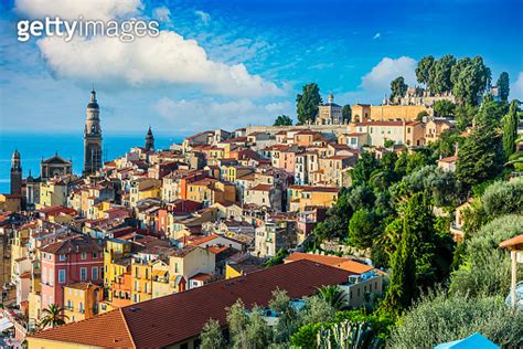 Old Town Architecture Of Menton On French Riviera