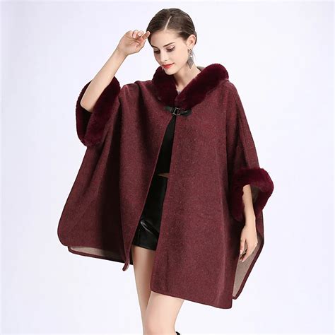 Cape Bordeaux Femme Poncho Bohème