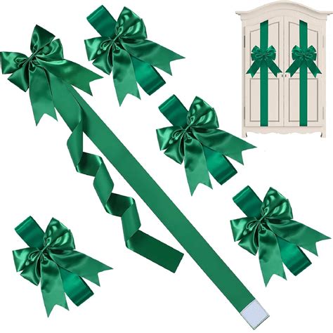 Willbond Christmas Cabinet Ribbons Bows Large Christmas Door Ribbon