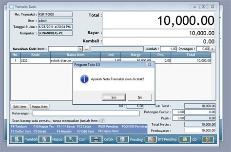 POS KASIR Menu Penjualan Program Software Toko Mesin Kasir