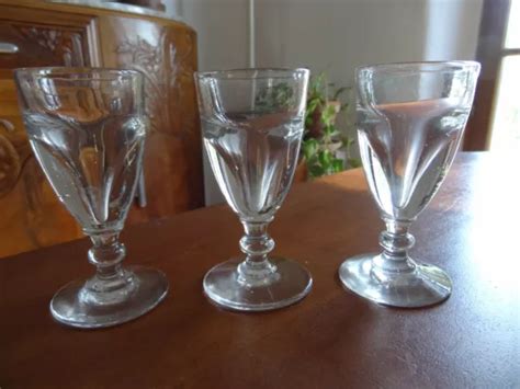 Lot De Trois Anciens Verres En Verre Souffl Xix Eur Picclick Fr