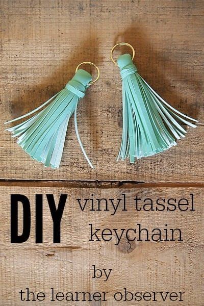 DIY Vinyl Tassel Keychain The Learner Observer Diy Leather Tassel