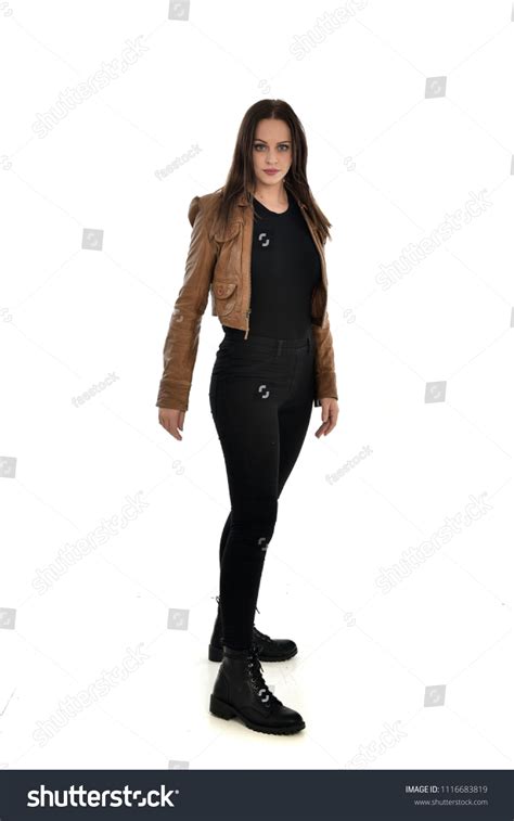 Full Length Portrait Brunette Girl Wearing Stock Photo Shutterstock
