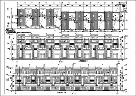 某地三层框架结构联排别墅建筑施工图居住建筑土木在线