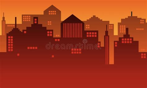 City Silhouette With White Gray Color Gradient Stock Illustration