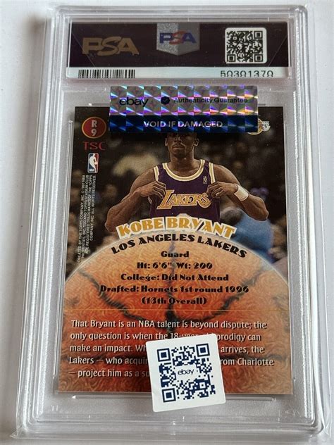 Kobe Bryant Rc Topps Stadium Club Rookies Series Psa