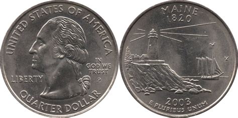 ¼ Dollar Washington Quarter Maine United States Numista