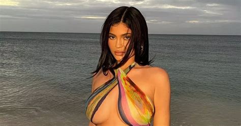 Kylie Jenner Ditches Bikini For Scarf Wrap In Stunning Beach Snaps Mirror Online