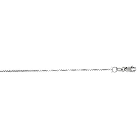 14K White Gold 1 1mm Diamond Cut Rolo Chain Necklace W Lobster Lock