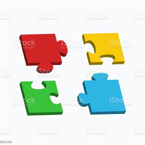 Glossy And Shinny Puzzle Pieces Stock Illustration Download Image Now