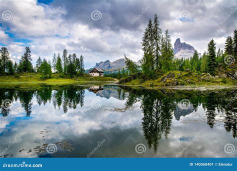 Amazing Lago Di Federa See With Beautiful Reflection Majestic