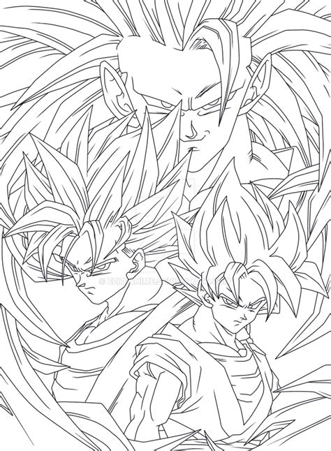 Goku 4ever Lineart By Ezio Anime On Deviantart Dragon Ball Super