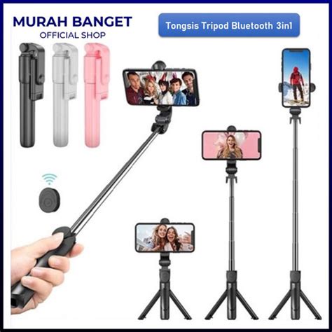 Jual Tongsis Tripod Bluetooth Remote Shutter 3in1 Tongsis Bluetooth R1