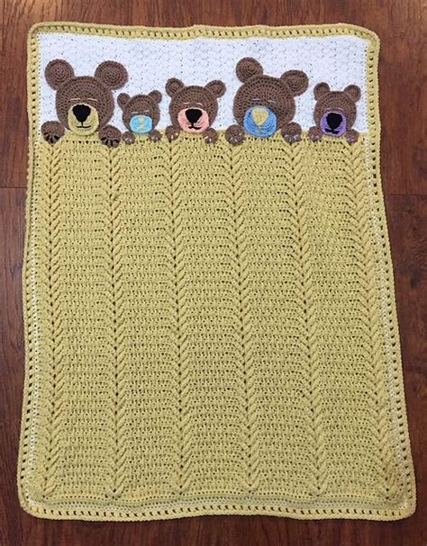 Ravelry Project Gallery For Sleep Tight Teddy Bear Blanket Pattern By