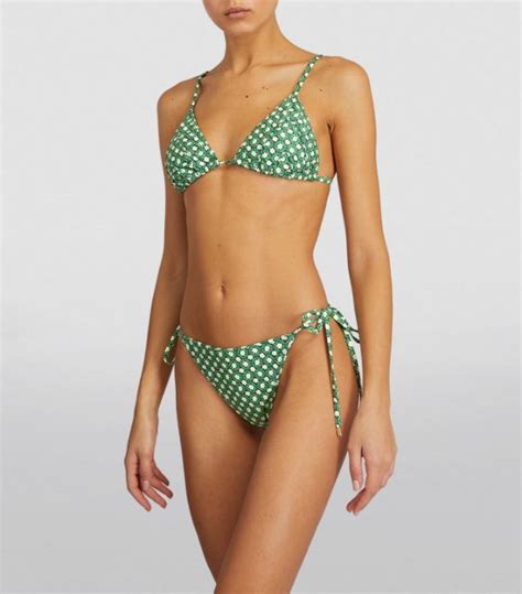 Womens Peony Neutral Daisy String Tri Bikini Top Harrods UK