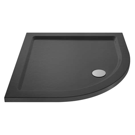 Hudson Reed 40mm Slimline Quadrant Pearlstone Shower Tray Slate Grey