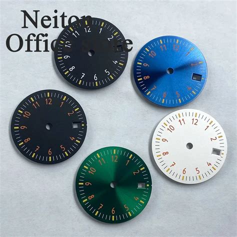 NEITON 29mm Black Blue Green White Sterile Watch Dial Luminous Fit NH35