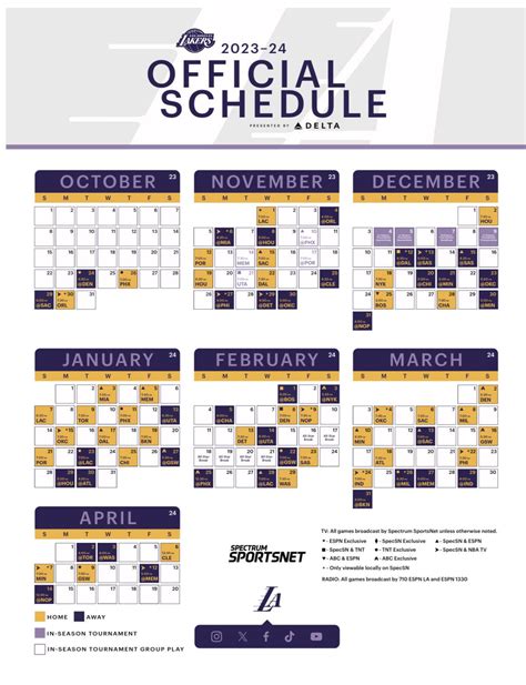 Lakers 2023 24 Tv Broadcast Schedule R Lakers