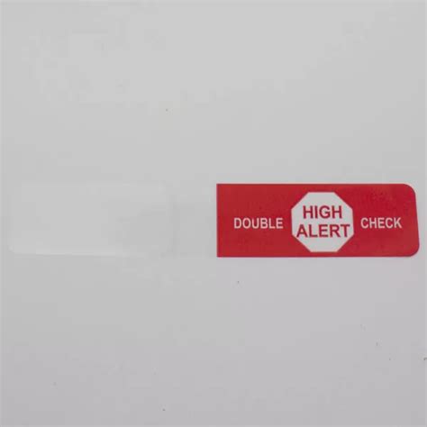 Flag Label High Alert Double Check Maxpert Medical