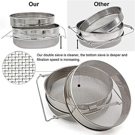 Honey Strainer Double Sieve Stainless Steel Uncapping Fork Frame Lifter