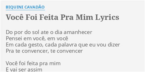 VocÊ Foi Feita Pra Mim Lyrics By Biquini CavadÃo Do Por Do Sol