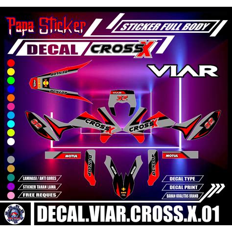 Jual DECAL STIKER VIAR CROSS X 150 FULL BODY VARIASI VIAR CROSS X 150