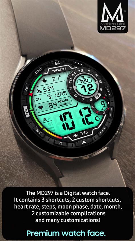 MD297 Digital Watch Face Matteo Dini MD Wear OS Tizen