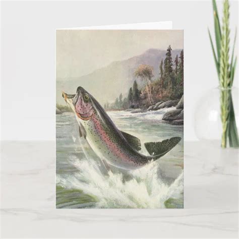 We Fish You A Merry Christmas Vintage Trout Holiday Card Zazzle