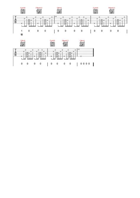 蔡健雅《越来越不懂》吉他谱 B调高清原版弹唱谱 简谱网