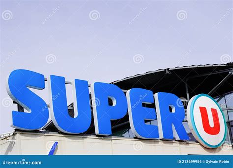 Super U Brand Logo And Text Sign Facade Front Of Shop Supermarket Store