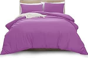 MOONLIGHT20015 Double Duvet Cover Purple Solid Soft Double Bedding