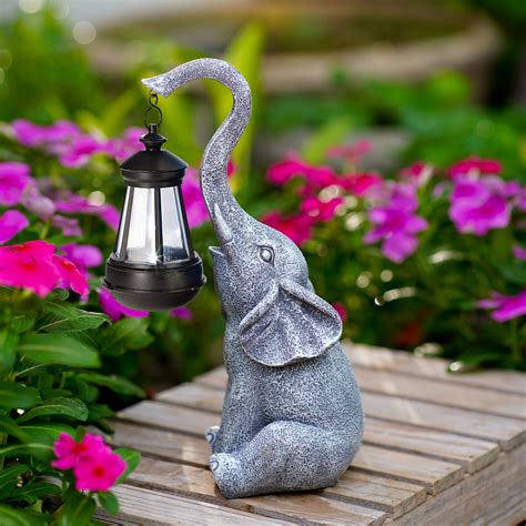 Trinx Everth Solar Elephant Statues For Garden Decor Birthday Ts For