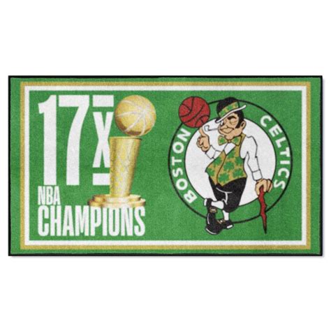 FANMATS Boston Celtics Green 3 Ft X 5 Ft Plush Area Rug 35076 The