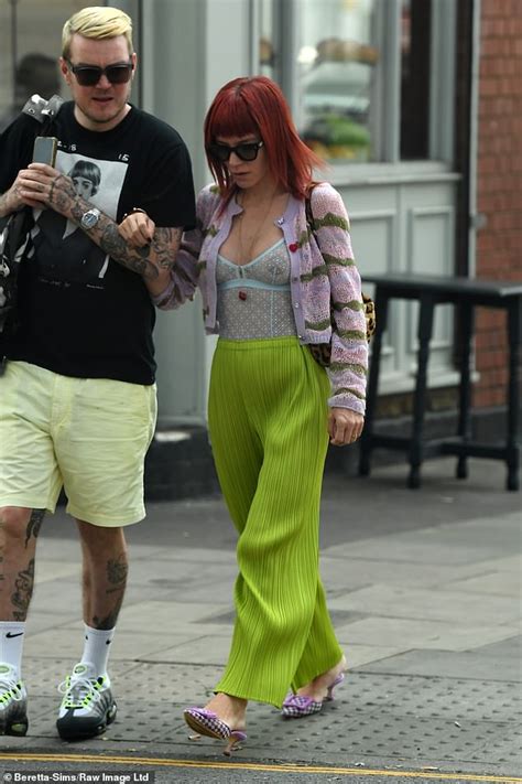 Braless Lily Allen Shows Off Her New Boob Job In A See Through Blue