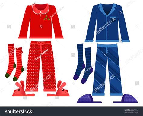 Winter Sleeping Clothes Stock Vector Illustration 88571794 : Shutterstock