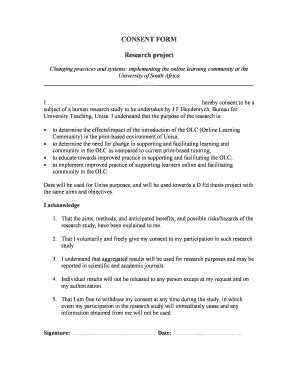 ZA Unisa Consent Form Fill And Sign Printable Template Online