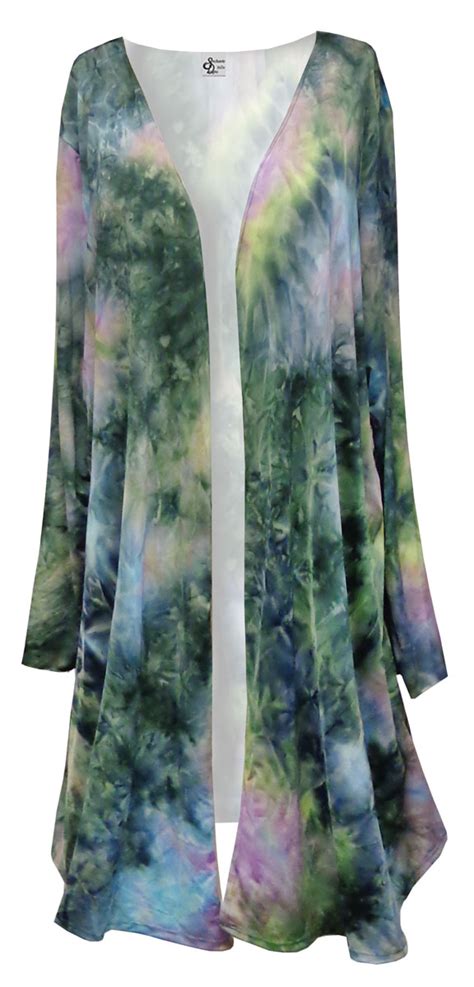 Sold Out Sale Green Blue Tye Dye Slinky Print Plus Size Slinky Duster