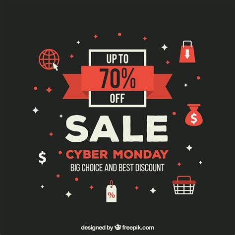 Dise O Oscuro De Cyber Monday En Estilo Flat Vector Gratis