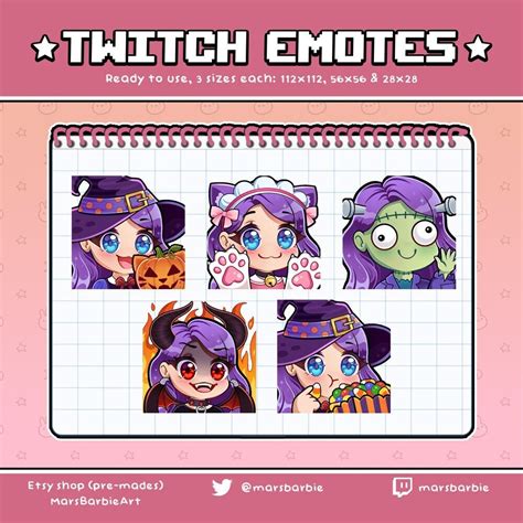 Digital Discord Youtube Emotes Twitch Halloween Cat Emotes Pack