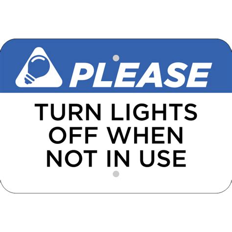 Horizontal Lights Off Conserve Energy Sign Custom Signs