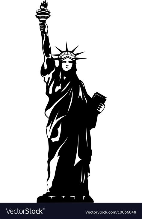 Statue of liberty black and white new york Vector Image