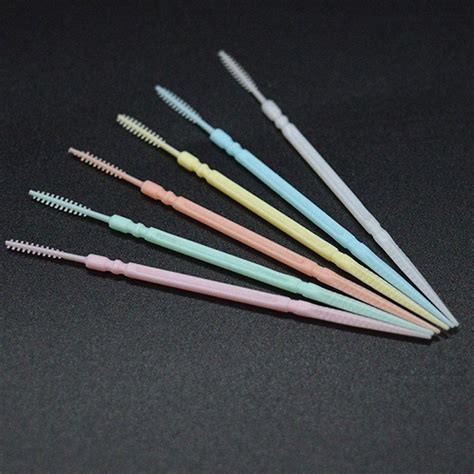 buy superfine soft plastic double head interdental brush dental floss