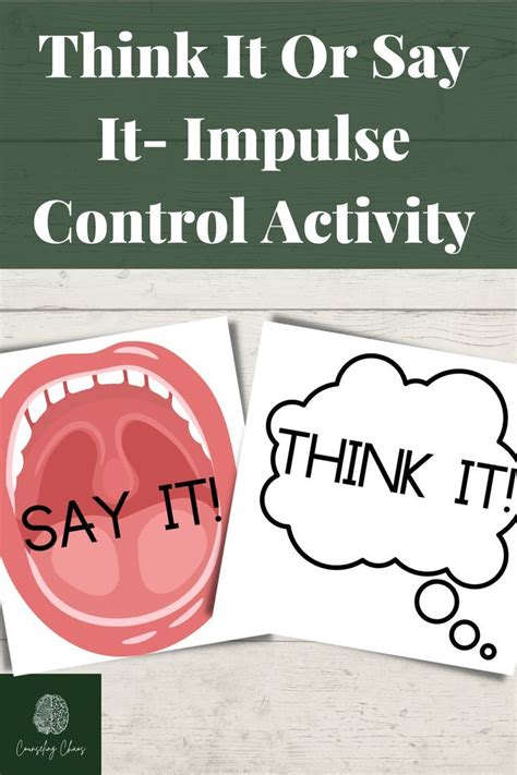 Think It Or Say It Impulse Control Group Counseling Activity Social