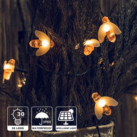 Shinymolly Solar String Lights Pack Ft Led Solar Bee Fairy