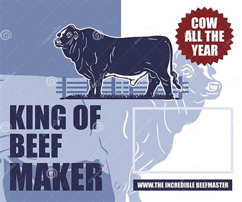 Cattle Farm Banner King Of Beef Maker Stock Vector Illustration Of