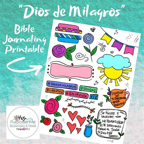 Dios De Milagros Bible Journaling Printable Spanish Español Bible Study