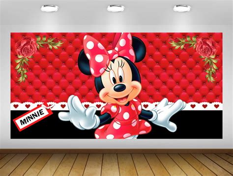 Painel Minnie Vermelha 2x1m IMPRESSÃO LONA Elo7