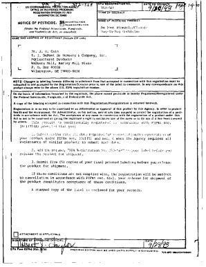 Fillable Online U S Epa Pesticide Product Label Du Pont Synchrony